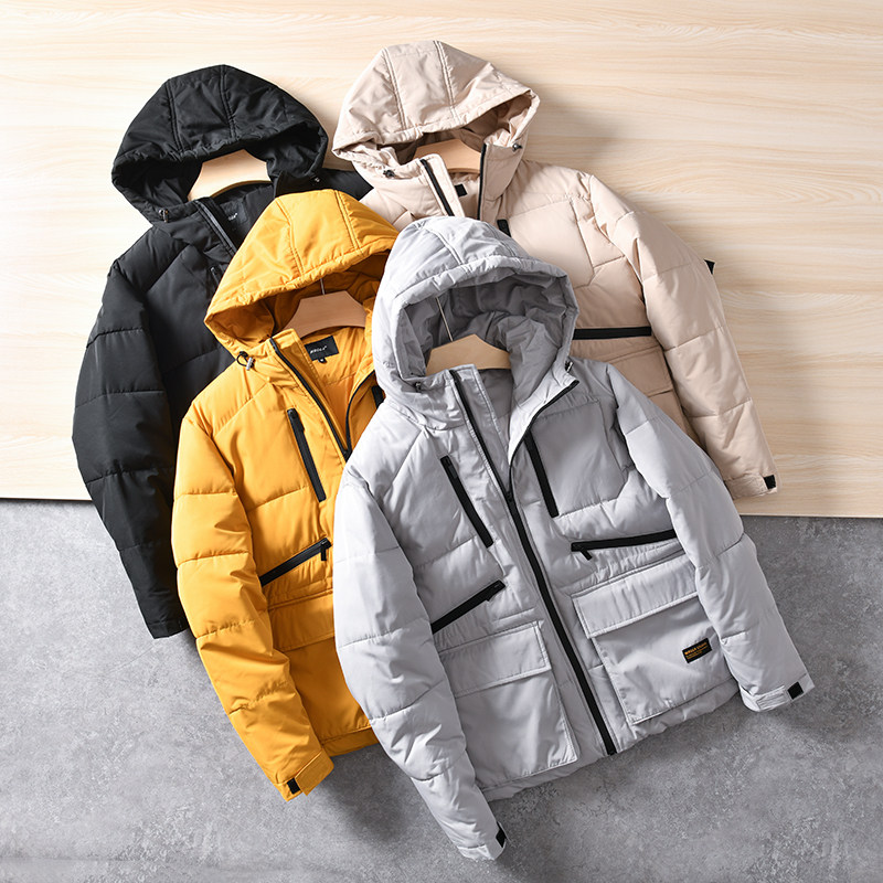 压轴福利！日单蓬松羽绒棉外贸男装冬季连帽宽松纯色连帽棉衣外套,男装,棉衣,淘宝优惠券,粉丝福利购,淘宝优惠卷