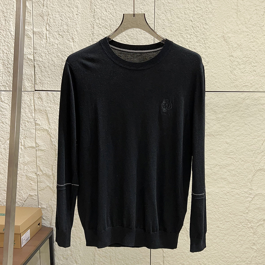 绵羊毛混纺舒适圆领针织衫毛衣男