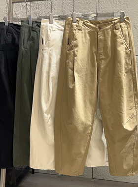 日系复古！全棉纱卡！秋季外贸男士立裁弯刀裤百搭宽松阔腿休闲裤