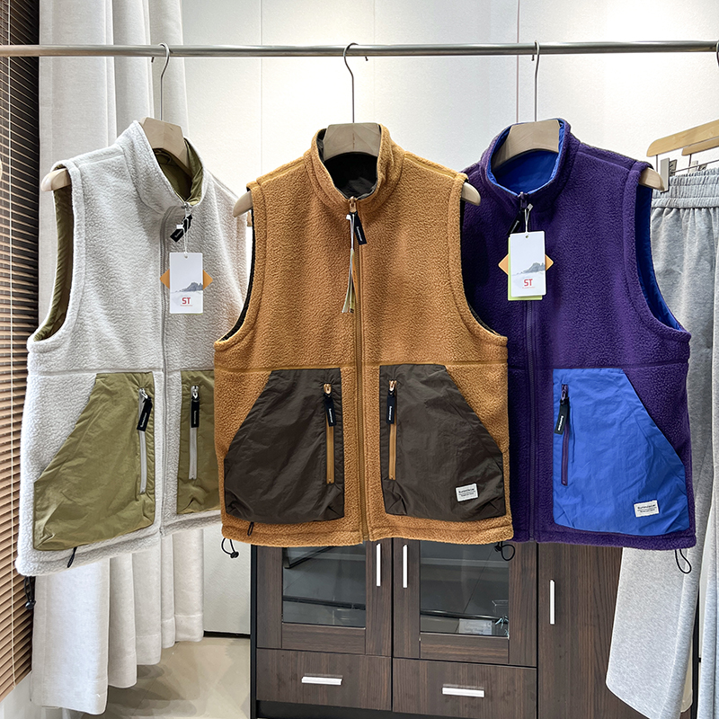 情侣加厚保暖背心摇粒绒立领马甲