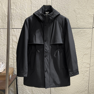 ODM订单！保暖不臃肿！冬季男士防风防寒90鸭绒中长款连帽羽绒服