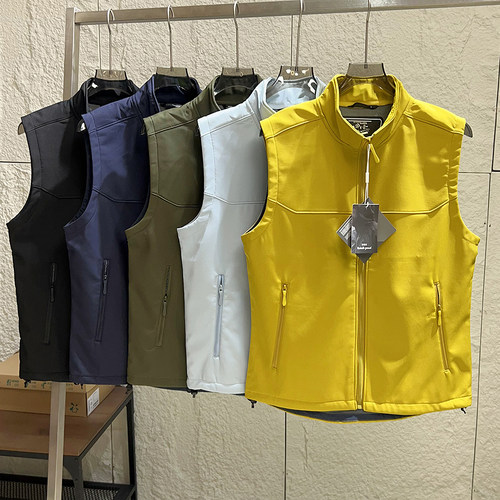 户外防风防泼水立领薄绒软壳马甲