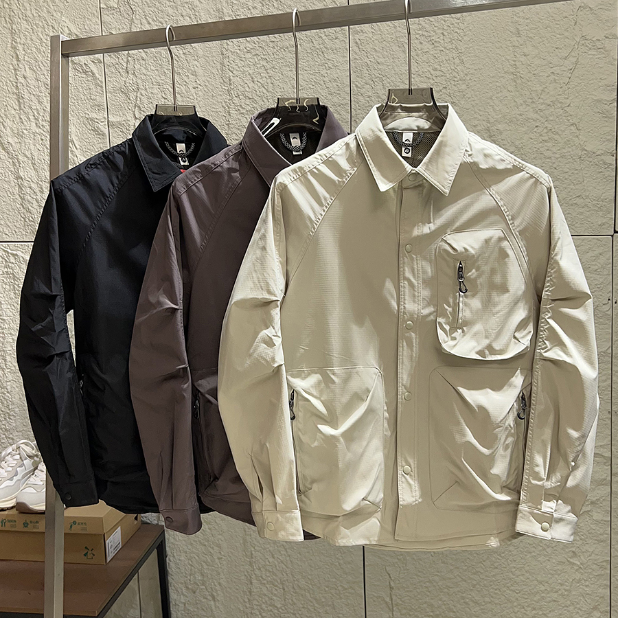 户外休闲工装夹克纯色衬衫外套男