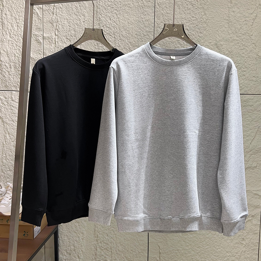 舒适全棉毛圈百搭纯色圆领卫衣潮