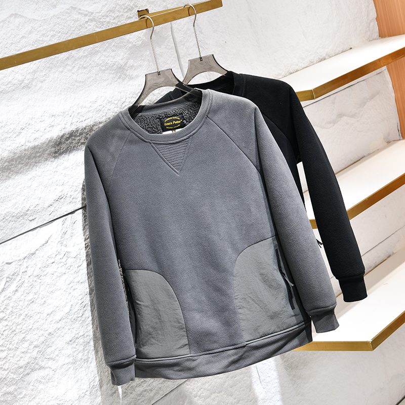 巨厚实时尚休闲摇粒绒圆领卫衣