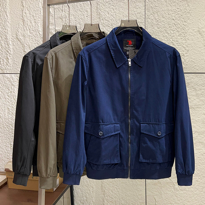 北美巴恩风100棉纱卡翻领夹克潮