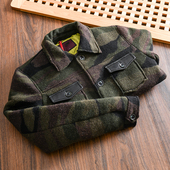 秋冬毛呢羽绒服夹克外套 外贸男士 出K单 加厚羊毛针织90白鸭绒