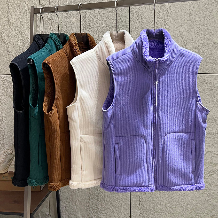 内里羊羔绒！男女同款！秋冬情侣加绒保暖摇粒绒纯色百搭立领马甲,男装,常规马甲,淘宝优惠券,粉丝福利购,淘宝优惠卷