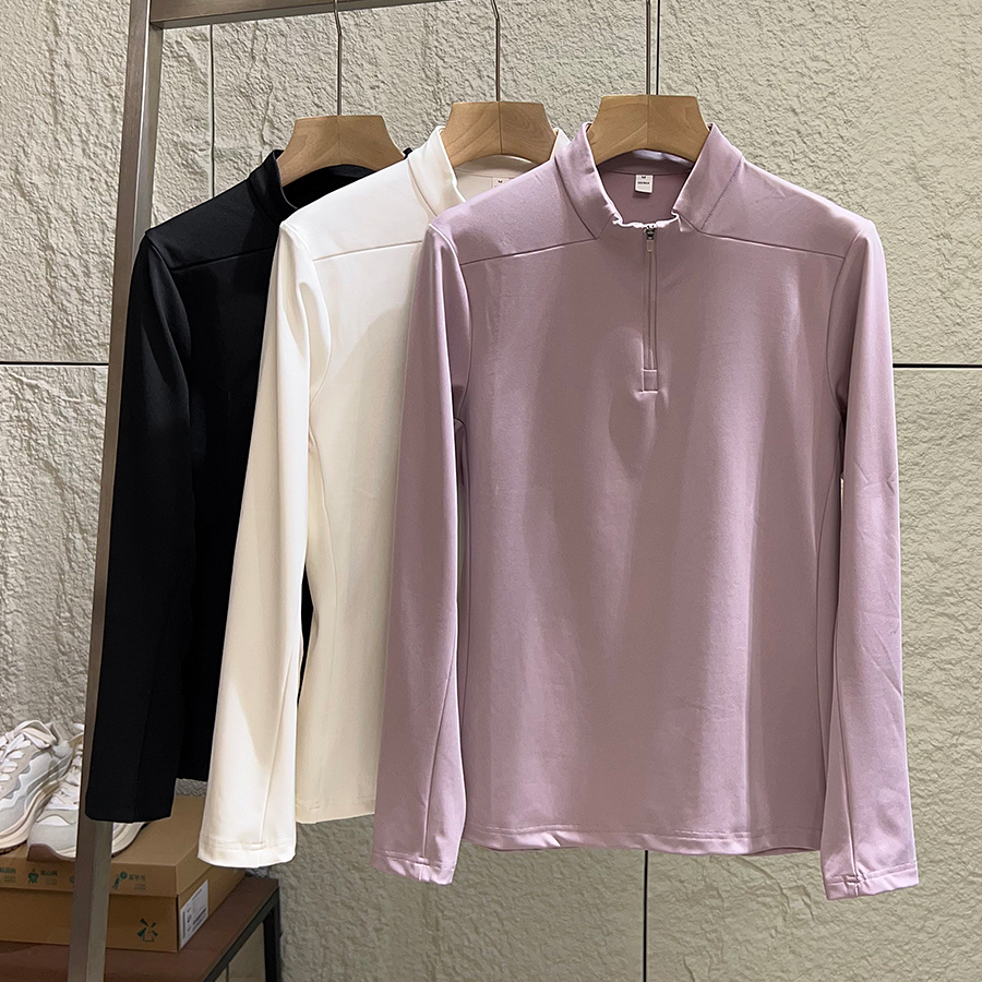 男士半拉链运动休闲长袖T恤打底