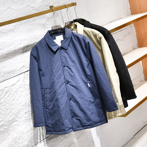 冬季轻工装风格保暖中长棉衣外套