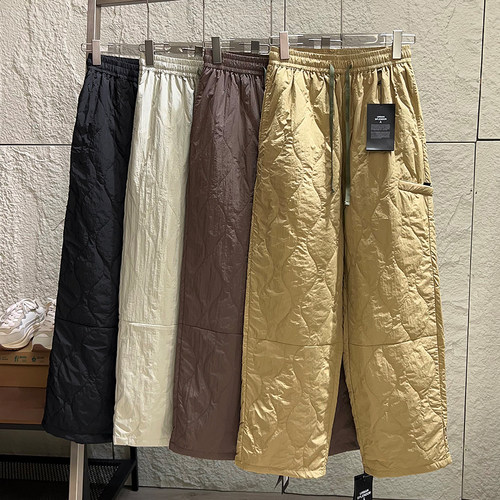 户外机能绗缝夹棉保暖直筒休闲裤