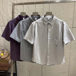 夏季 男士 户外速干防晒休闲工装 宽松短袖 山系机能 衬衫 轻薄透气