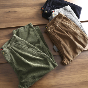 坠感阔腿长裤 工厂秋冬纯色宽松休闲裤 潮 外贸男装 日单复古灯芯绒