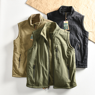 双面穿!户外防水摇粒绒!秋冬季男士外贸拉链多口袋立领马甲坎肩