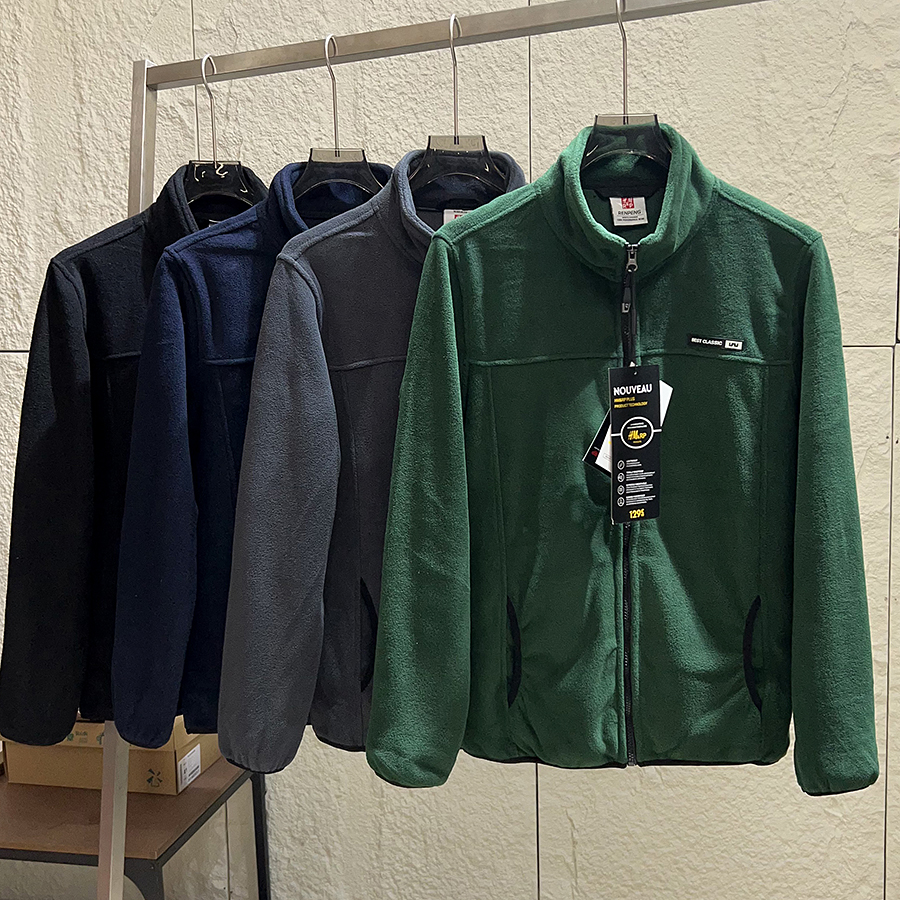 轻盈蓄热摇粒绒户外立领抓绒衣男