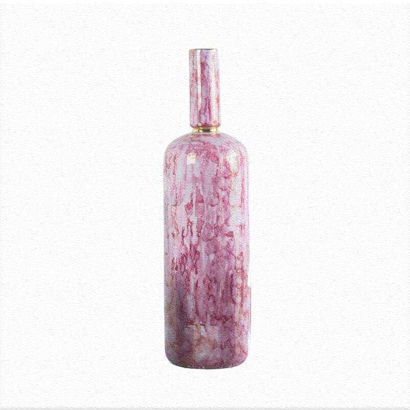 经典红色系列直筒花瓶样板房现代简约软装饰品细口干花插手工摆设