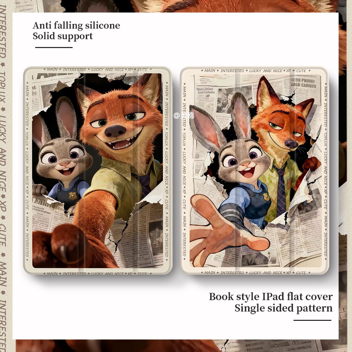 适用于苹果ipad10/9保护套新款2024平板电脑ipadpro11寸保护壳带笔槽air4/3/2卡通11寸mini6全包air5三折气囊