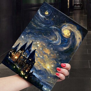 适用ipadAir2平板套9.7英寸全包边17/18款外壳带笔槽pro9.7软壳油画老款ipad2/3/4air8保护套苹果五代六皮套