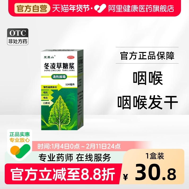 王屋山 冬凌草糖浆 120ml*1瓶/盒,OTC药品/国际医药,咽喉,淘宝优惠券,粉丝福利购,淘宝优惠卷