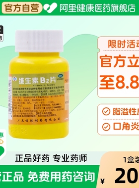 恒健维生素B2片b6b2专用旗舰店官方复合性皮炎儿童b1