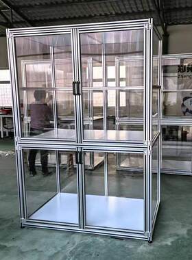 新能源汽车座椅样品工作台柜车间铝型材亚克力展示柜多工位