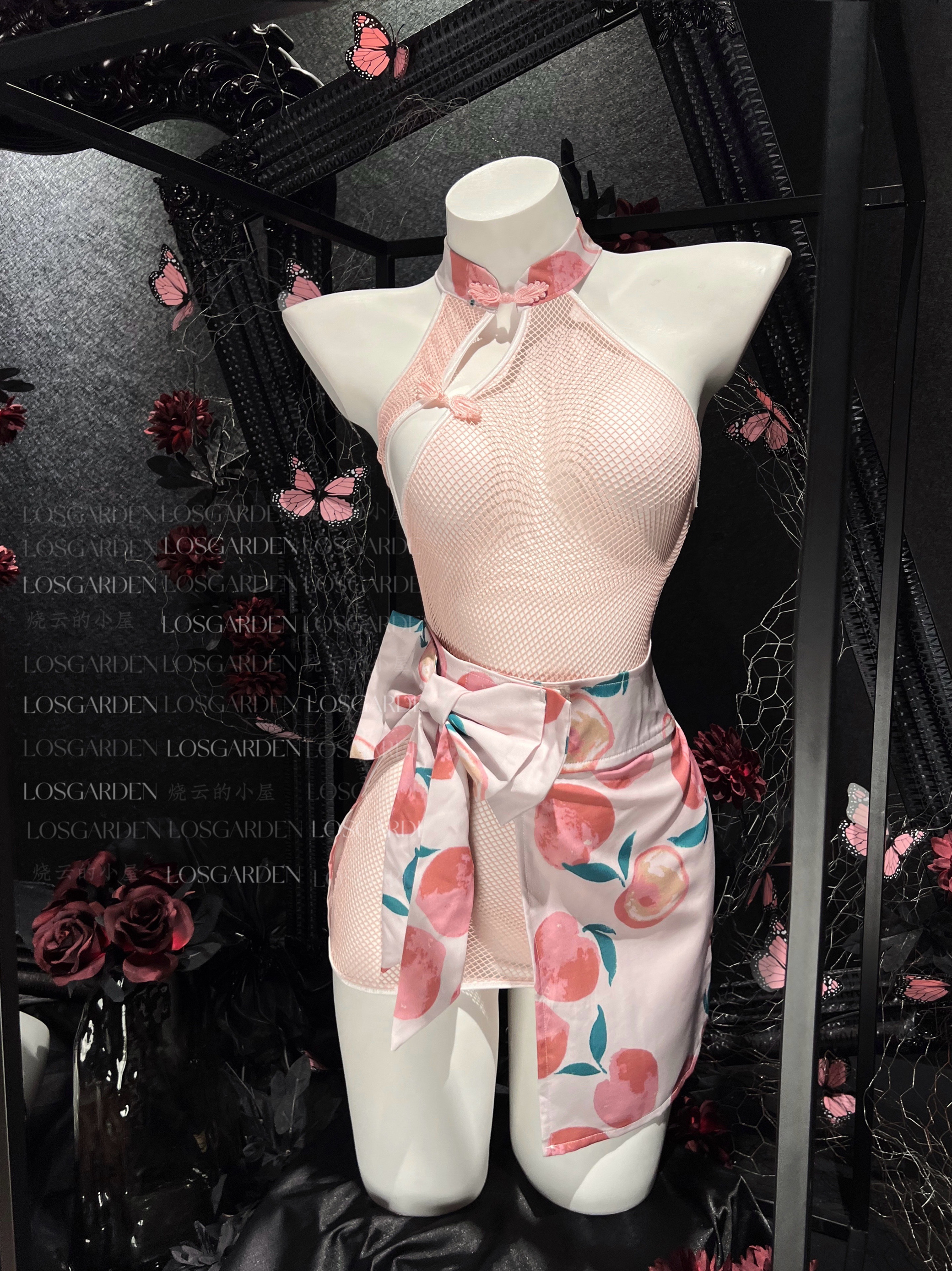 烧云「桃跑甜心」透视诱惑*巨显白纯欲*甜妹可爱cos制服性感套装