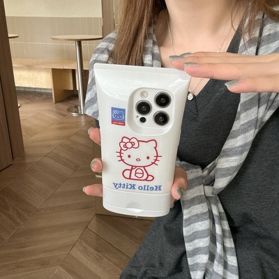 ins风创意搞怪可爱猫咪kitty洗面奶适用苹果16promax手机壳iphone15精孔超火14promax少女心13pm防摔不撞超火