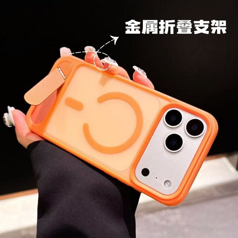 金属折叠支架适用苹果17promax手机壳iPhone16pro防摔15磁吸14磨砂13半透明16plus防指纹15plus全包air保护套