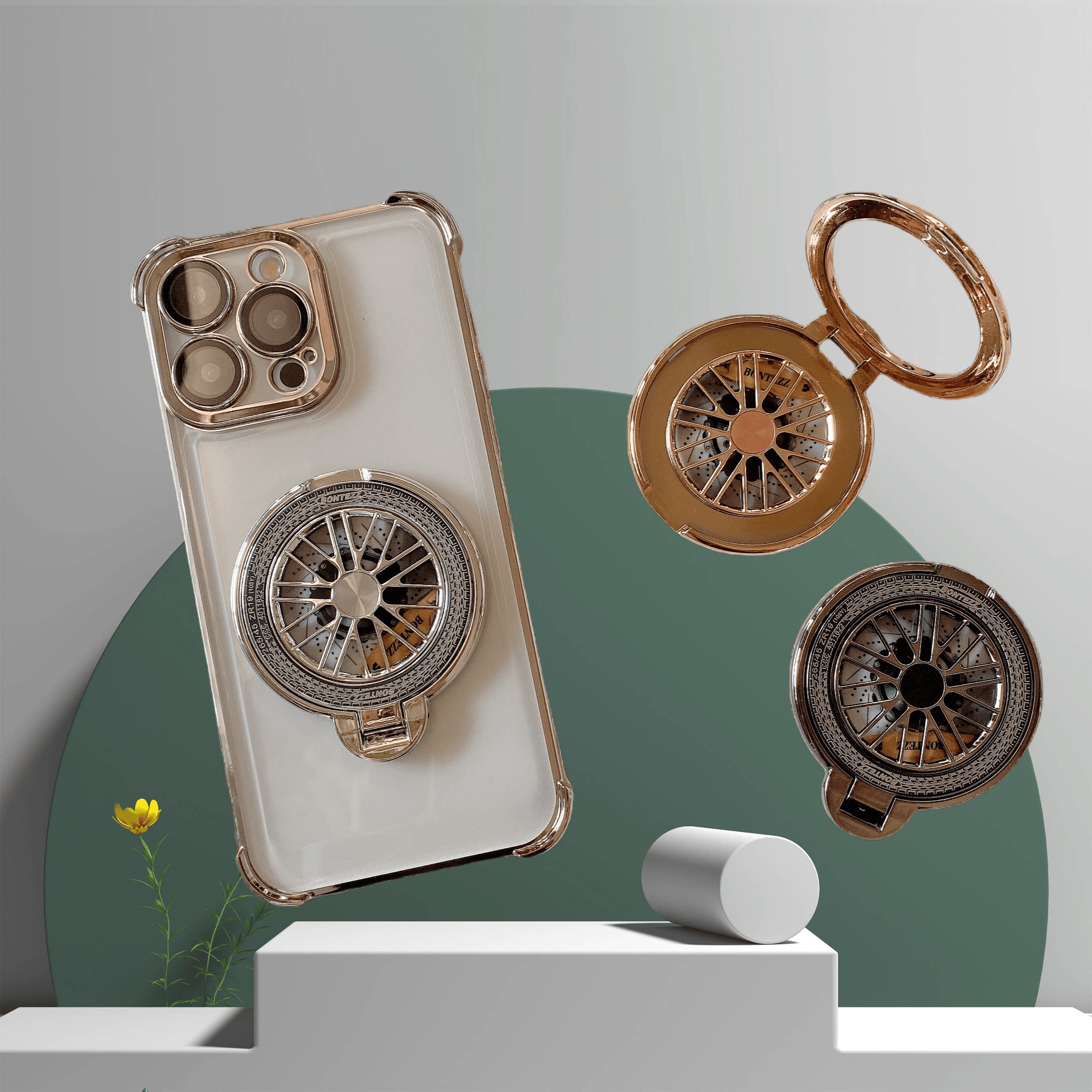 手机指环扣可被无线磁吸车载底座解压旋转陀螺iPhone金属手机支架