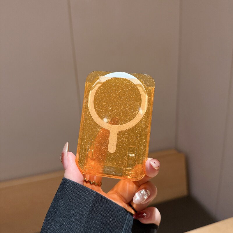 星空闪粉磁吸卡包纯色闪粉Magsafe磁吸卡包磁力环手机背贴强力