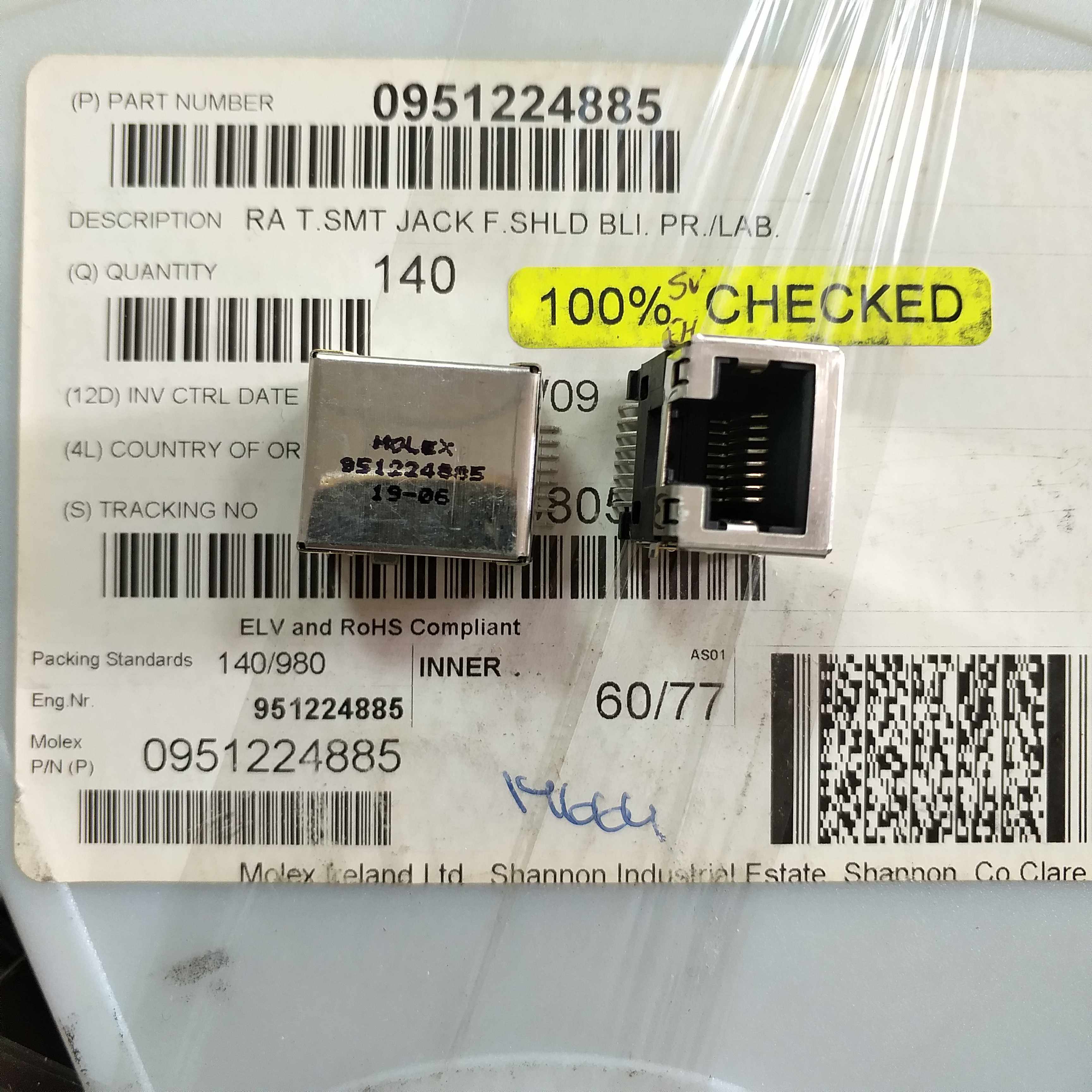 95112-4885 951124885 molex RJ45连接器网口
