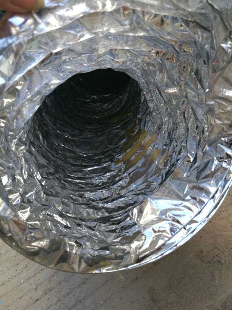 中央空调保温通风软管钢丝铝箔伸缩保温管夹筋保温软管岩棉管.