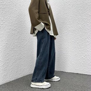 老爹裤 日系阔腿牛仔裤 男宽松直筒大脚口嘻哈ins潮牌高街垂感大码