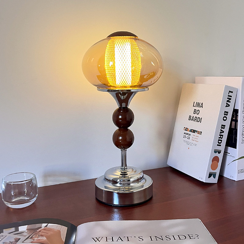 中古实木宫廷台灯可充电触摸开关书房卧室床头灯装饰氛围感小夜灯,家装灯饰光源,装饰台灯,淘宝优惠券,粉丝福利购,淘宝优惠卷