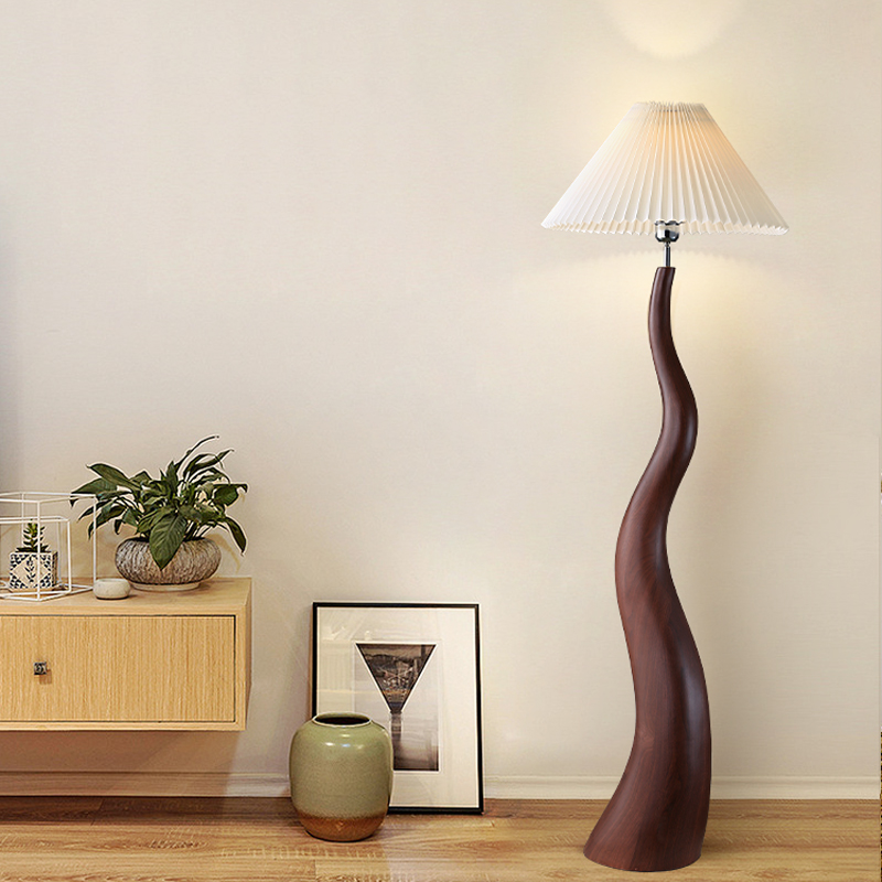 落地灯仿真原木北欧设计师创意