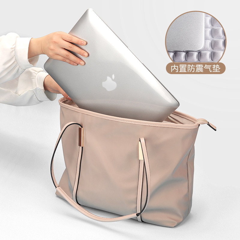 单肩电脑包女14寸手提笔记本适用苹果macbookair13华为小米15联想拯救者pro16iPad平板大容量通勤时尚托特包