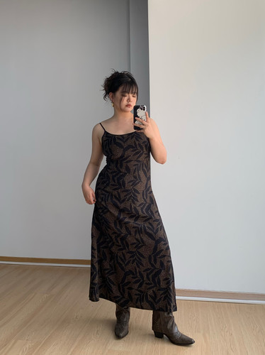 【清仓特价8折】优雅印花吊带长裙连衣裙开衫两件套女胖mm2