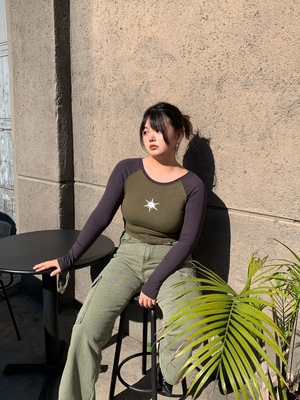 fishcake复古长袖印花