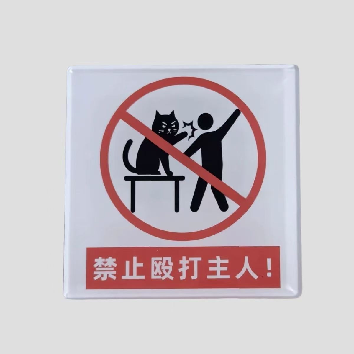 小红书同款禁止殴打主人磁吸冰箱贴亚克力周边装饰礼物送朋友闺蜜