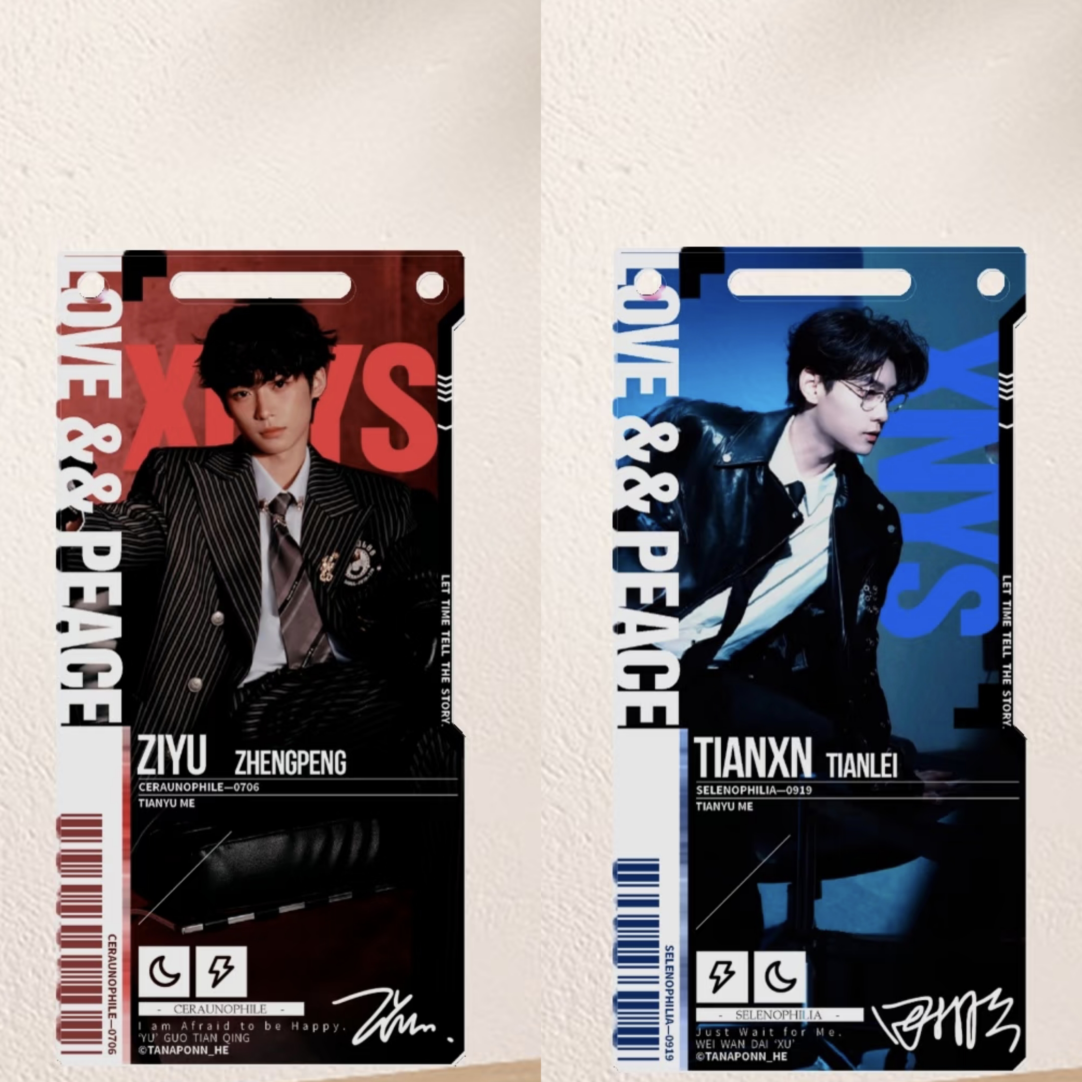 新款雷朋周边自制梓渝田栩宁高颜值背包挂件装饰送友亚克力通行证