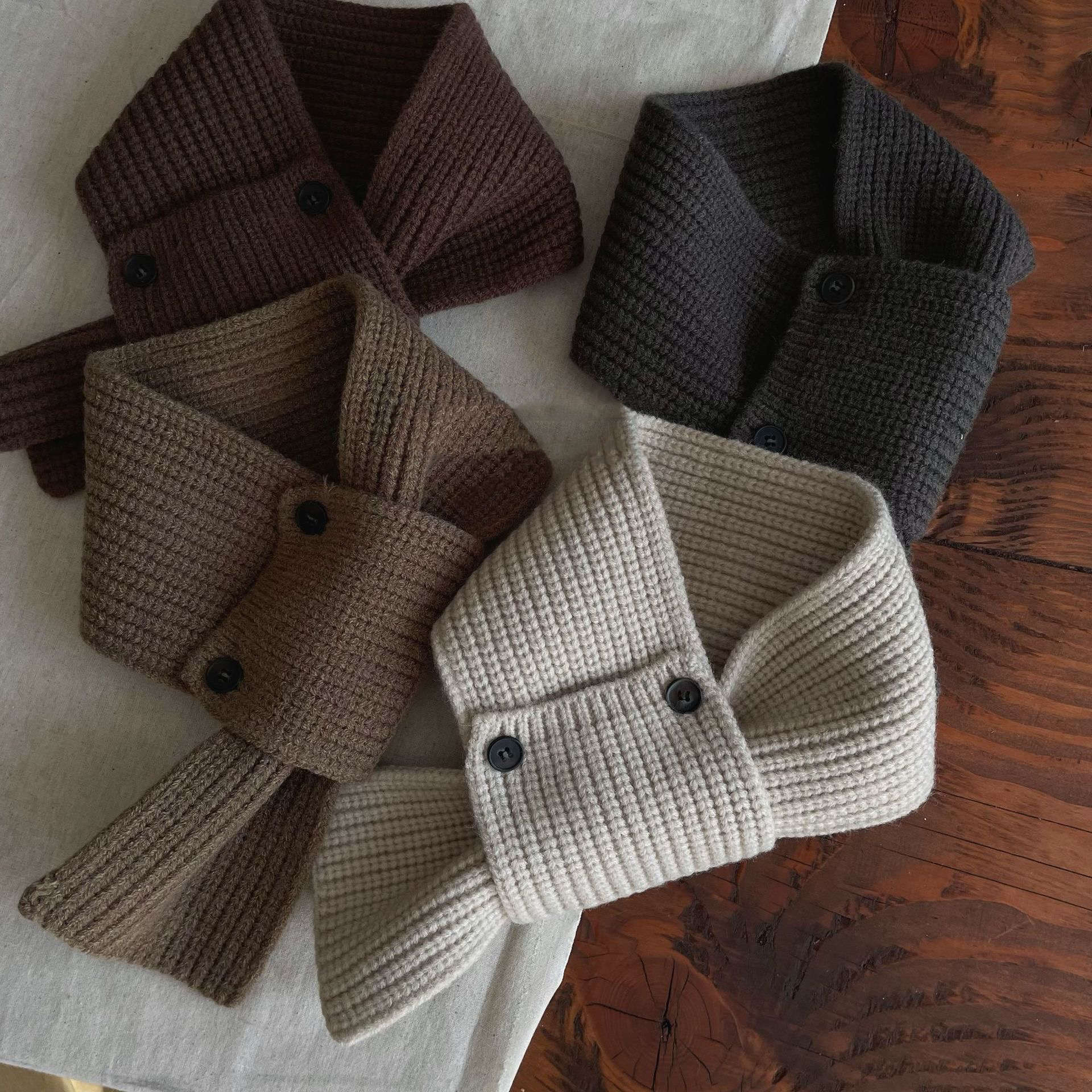 韩国儿童围巾秋冬男女宝毛线围脖