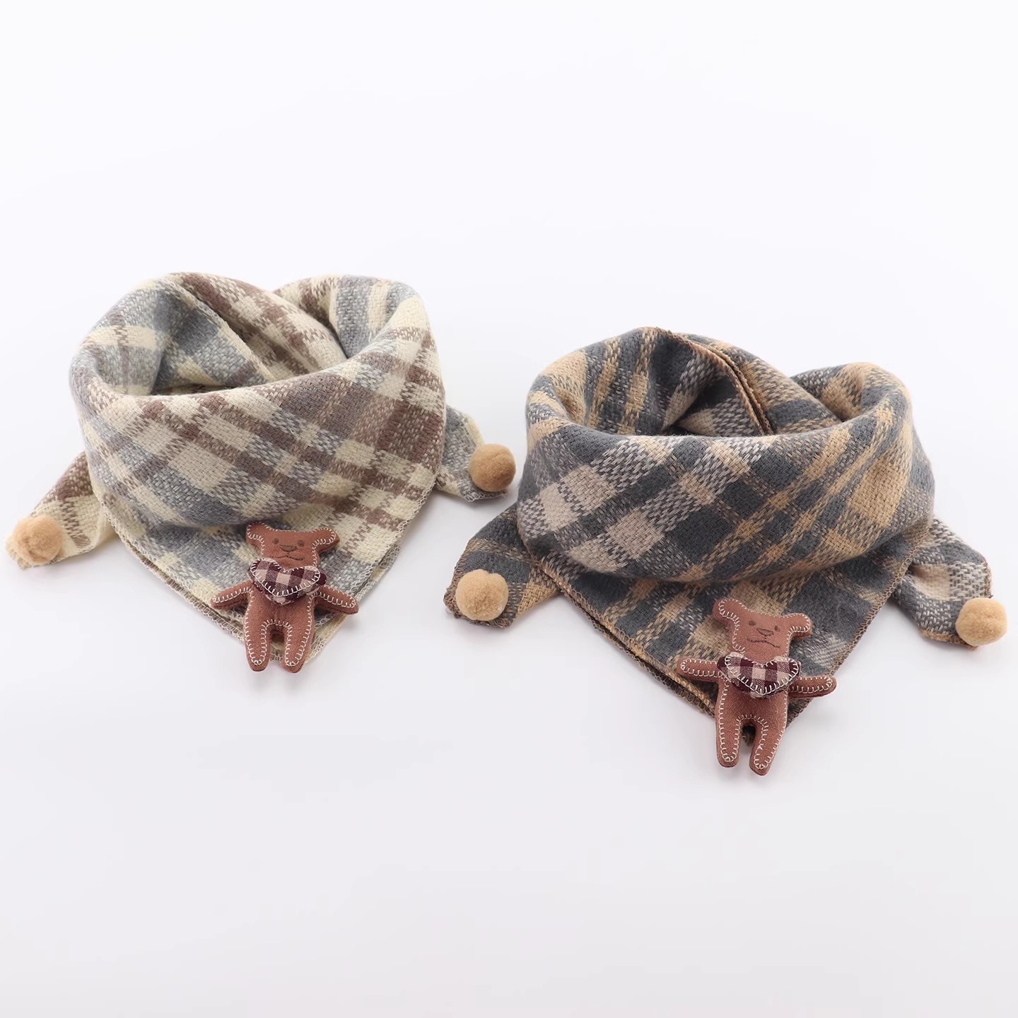 防风保暖秋冬季韩版小熊三角巾