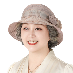 中年女帽妈妈防晒帽老年人帽子女士夏季凉帽老人帽奶奶遮阳太阳帽