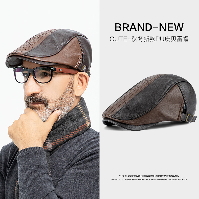 加绒前进帽中老年冬季保暖鸭舌帽