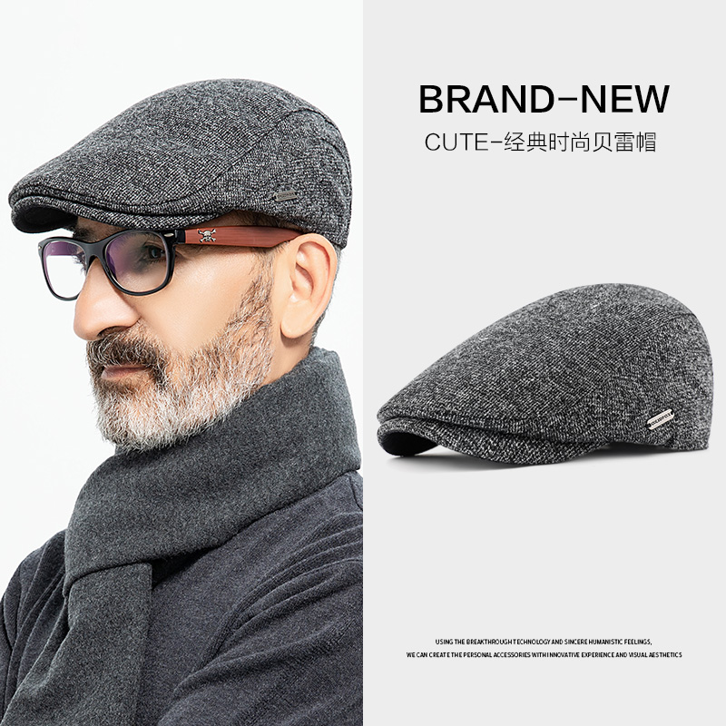 秋冬前进帽老年人加厚鸭舌帽保暖