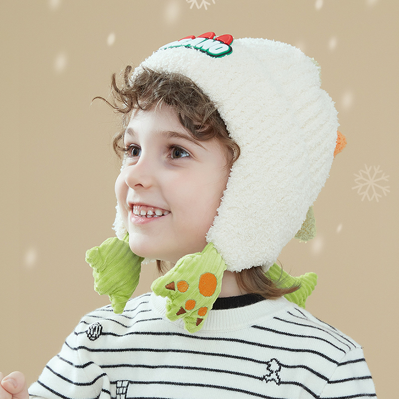 儿童可爱恐龙毛线帽保暖护耳防寒