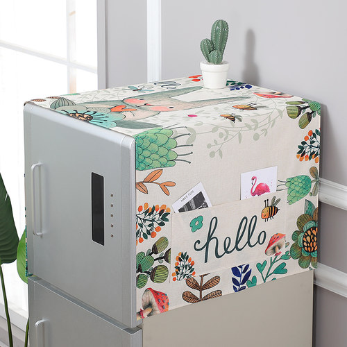 防水棉麻布艺滚筒洗衣机罩子