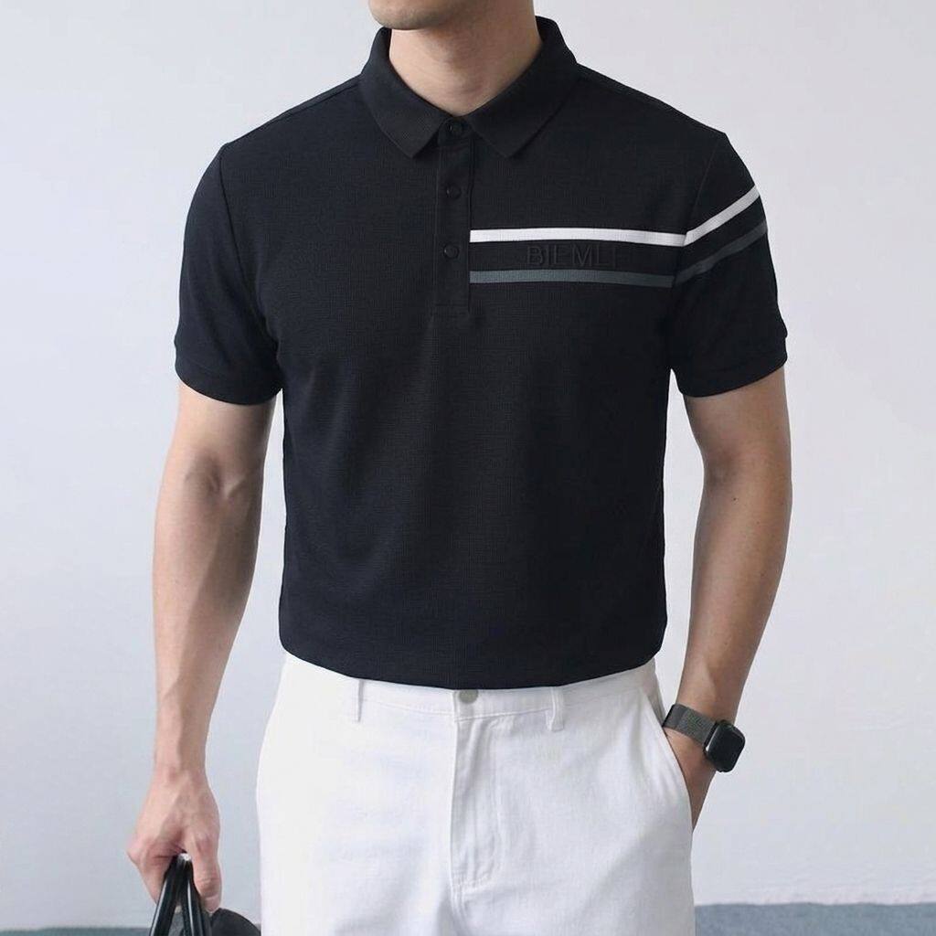 2026冰丝无痕polo衫男短袖夏季凉感半袖纯色商务休闲翻领t恤薄款