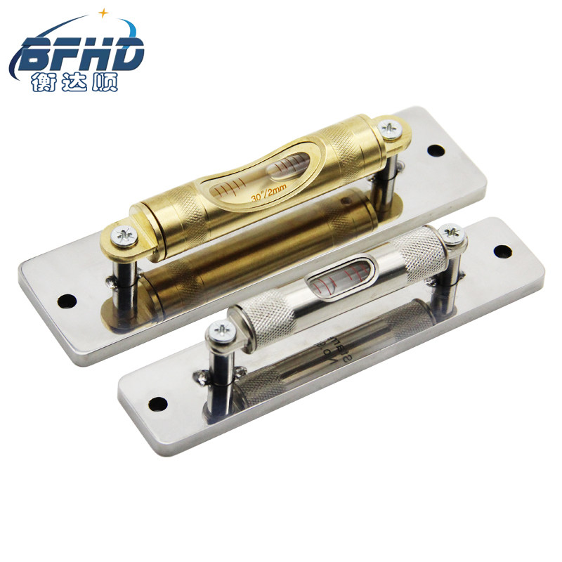 支腿式圆柱水平气泡珠气泡机械式水准泡不锈钢带支架铜条式水平仪