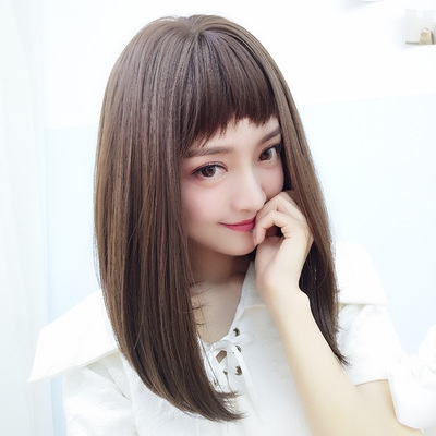 假发女短发网红圆脸可爱齐肩锁骨中长发二次元狗啃刘海整顶全头套
